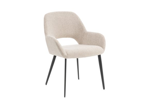Eetkamerstoel met armleuning Levi Beige Stof