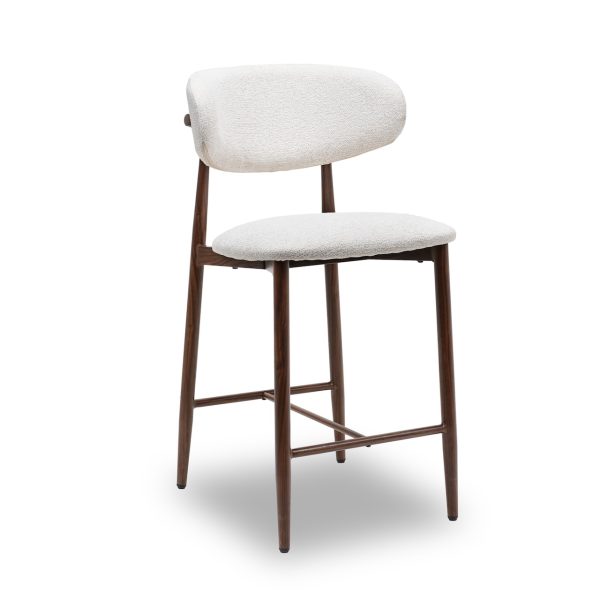 Barkruk Celia Beige Walnoot
